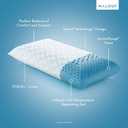 MALOUF Zoned Pillow Infused with Temperature Regulating Gel-New ACTIVEDOUGH Formula is Responsive, Supportive, and Plush-Mid Loft-Queen, Blue