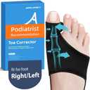 Bunion Corrector for Women Big Toe Straightener Bunion Corrector for Men, Relief splints Reduce Pain and Correct Toe Alignment, Brace Day/Night, fit for R/L,Washable(Black)