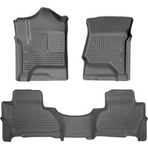 Husky Liners Weatherbeater Floor Mats | Fits 2015-2020 Cadillac Escalade, ESV Model ONLY | Front & 2nd Row, 3-pc. Black - 93551