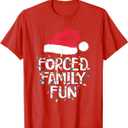 Forced Family Fun Sarcastic Christmas Funny Men Women Kids T-Shirt, M