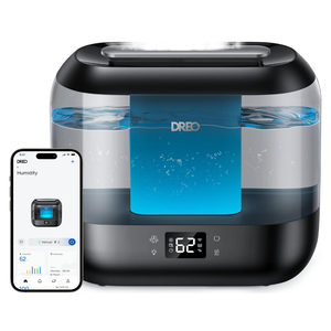 Dreo Smart Humidifiers for Bedroom, Top Fill 4L Supersized Humidifier Large Room with 28 dB, 36H Runtime, Touch/APP/Voice Control, Nightlight, Cool Mist Humidifiers for Baby, Plants, Indoor, Black