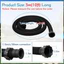 Frienda 10 ft Swimming Pool Replacement Hose - 1.5" Diameter Plastic Above Ground Hose Replacement Accessory for Home, Swimming Pool, Filter Pump, Saltwater Systems(Black)