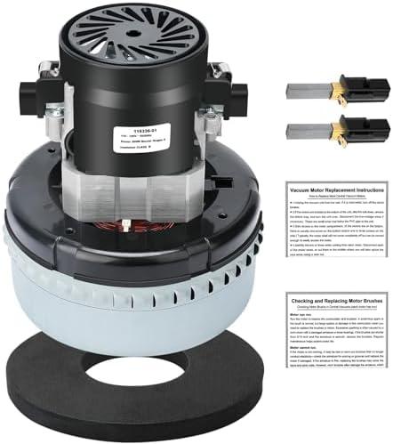 116336-00, 116336-01 Vacuum Motor 120V 2-Stage High Efficiency Low Noise Replacement for 56207802, 44903A, 380001, 14800，CAV26，296439 with Motor Gasket 566 (5.7 Inch, Peripheral Bypass Design)