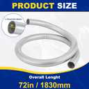 1.75" x 72" Length Universal Exhaust Flex Pipe, 1.75 Inch Flexible Exhaust Pipe