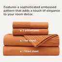 Bedsure Queen Sheet Set - 4 Pieces Soft Queen Size Sheets - Breathable & Cooling - Hotel Luxury - Easy Care Polyester Microfiber Bedding for Women, Men, Dusty Orange