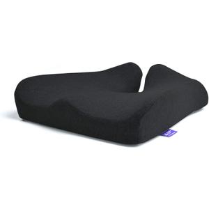 Cushion Lab Patented Pressure Relief Seat Cushion for Long Sitting Hours on Office & Home Chair - Extra-Dense Memory Foam for Soft Support, Car Pad for Hip, Tailbone, Coccyx, Sciatica - Black