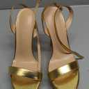 MERUMOTE Women's Platform Heels Sky High Heel Sandals Party Bridal Evening Shoes (10, Gold Matte)