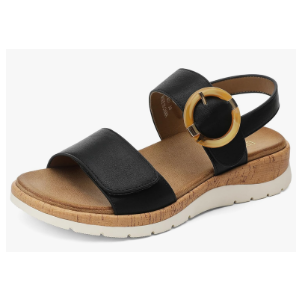 UBFEN Womens Flat Sandals Arch Support Open Toe Walking Comfy Casual Low Wedge Summer Shoes, 37