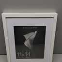 Americanflat 11x14 Picture Frame with Shatter-Resistant Glass - Use as 8x10 Frame with Mat or Display 11x14 Photo Without Mat - Soho Collection - Deep Molding Picture Frames for Wall Display - White