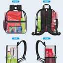 Paxiland Clear Backpack Stadium Approved 12126 with Reinforced and Wider Shoulder Straps, Small Clear Bag for Schools, Concerts, Work, Festivals and Sporting Events - Black