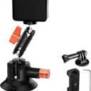 K&F CONCEPT 3" Suction Cup Mount with 360 Double Ball Head Magic Arm, 1/4" Screw Threads, Quick Release Car Mount Compatible with DJI Insta360 for Action Camera Phone Video