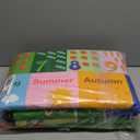 BATATADOCE Alphabet Rug for Classroom - ABC Rugs for Kids Playroom Educational Rug for Learning Alphabet,Numbers,Colors,Season and Animal Words Kids Play Mat for Classroom Bedroom,Blue,4x6 Feet