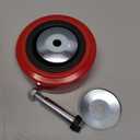 Nefish 5 Inch Caster Wheel Polyurethane on Polyolefin Core Wheel with Double Ball Bearing and Dust Cover 1/2" Bore Replacement Caster Wheel for Industrial Commercial Handling 800 lbs Capacity Per