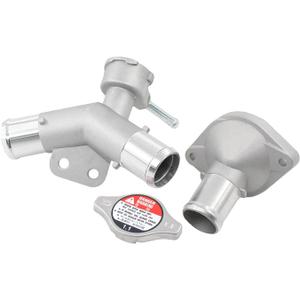 Aluminum Engine Coolant Filler Neck Water Inlet Thermostat Housing with Cap for Toyota Yaris 2007-2019