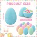 12 Pack 6" Pastel Flocked Easter Eggs Empty Large Fillable Easter Eggs Assorted Colors Plastic Fillable Eggshells Party Favors for Filling Treats Basket Stuffers Table Centerpieces Decor