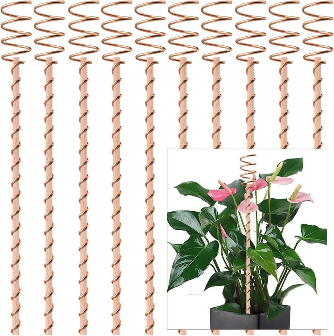 10Pack Electroculture Plant Stakes, 12" Electroculture Copper Gardening Antenna, Copper Coil Plant Stakes for Garden,Garden Stakes for Plants Fruits Vegetables Growth,Eco-Friendly,High-Yield