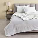 Great Bay Home Ribbed Texture Reversible Light Grey Throw Blanket, Fluffy and Luxurious Throw Blanket (50" x 60" Throw, Light Grey)