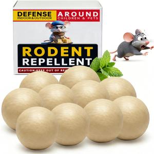 Upgraded Large Mouse Repellent Ball, High-Purity Peppermint Oil Rodent Repellent, Long-Lasting Moth Balls for Outdoor Use, Mice Deterrent for Indoor Use for House, Garage, Garden - 10 Balls