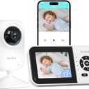 Baby Monitor with Camera and Audio, Video Baby Monitor WiFi Night Vision, 2.8" LCD Screen Baby Camera VOX Mode Alarm and 1200ft Long Range (White)