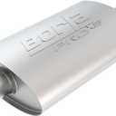 BORLA 40364 ProXS Universal Perfrormance Muffler 2.5" Center Inlet 2.5" Center Outlet 4" x 9.5" Oval x 14" Long Body 19" Overall Length Un-Nothed Necks Reversible Design T-304 Stainless Steel
