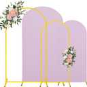 7.2FT, 6FT Wedding Arch Stand and Matching Light Purple Spandex Fitted Arch Backdrop Cover Set, Round Top Chiara Backdrop Stands and Covers for Birthday Party Baby Shower Banquet Decor (Light Purple)