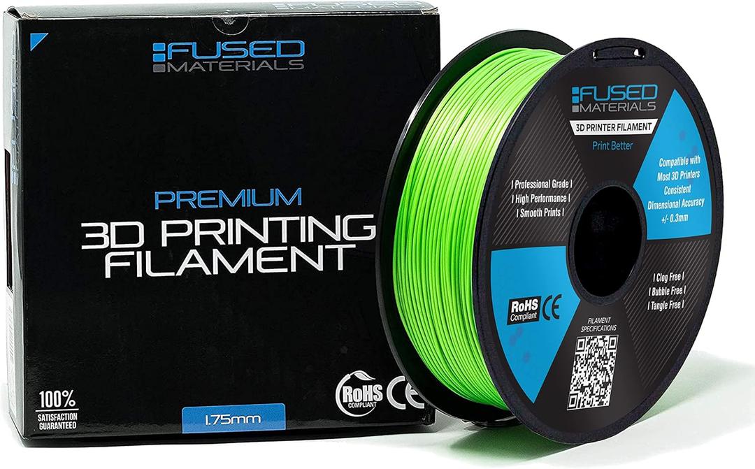 Fused Materials PLA 3D Printer Filament Fused Materials - 1kg Spool, 1.75mm, Dimensional Accuracy +/- 0.03 mm