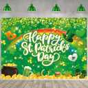 2 x Happy St.Patrick's Day Backdrop Lucky Green Shamrock Lrish Rainbow Photography Background Spring St. Patrick's Day Party Decorations Baby Shower Photo Booth (7X5FT)