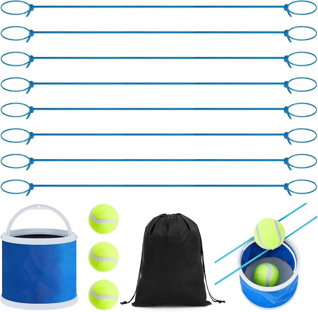 Soulchen 13 Pcs Team Building Game with Buckets and Balls Set Family Fun Group Games Challenge Outdoor Team Building Activities for Game Sports Day Activity Family Night or Party (Blue)