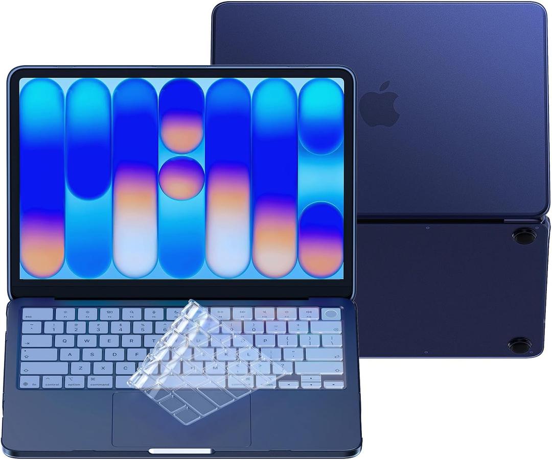 BlueSwan for MacBook Neo 13-inch Case 2026, True-to-Official Color, Precise Fit, Scratch-Resistant Matte Hard Shell Protective Laptop Cover for MacBook Neo A18 Pro A3404 & Keyboard Cover, Indigo Clear