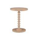 Powell Tarkin Round Natural Wood Turned Spindle Pedestal Side Accent Table
