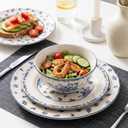 Ceramic Dinnerware Set, Series Western Ⅰ(Vintage Cobalt Blue)
Service for 8 people (24 Pcs), Microwave & Dishwasher Safe, Vintage floral pattern, Porcelain Dinnerware Set for Kitchen