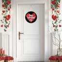 2 x Reversible Valentines Day Door Decorations St Patricks Day Wreath Happy Heart Wreath Shamrock Hanging Sign Wooden Front Door Hanger for Porch Wall Indoor Home Decor