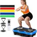 Vibration Plate Exercise Machine, 130 Levels Full Body Workout Vibrating Plate for Lymphatic Drainage Weight Loss, 450 Lbs Capacity Shake Platform with Resistance Bands Bluetooth for Women Men