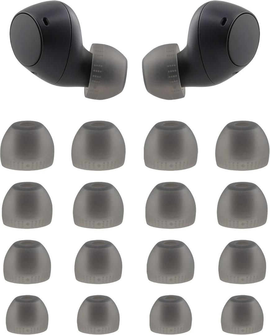 Replacement Silicone Ear Tips for Sony WF-C510 / WF-C500 / WF-C700N / WF-C710N Wireless Earbuds, 8 Pairs (XS/S/M/L) (Black)