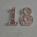 DyingSwan Led Light Up Numbers, 18th Birthday Decorations, Marquee Numbers Lights, Battery Powered Light Up Sign for Sweet 18 Decor Party (Pink Glitter)
