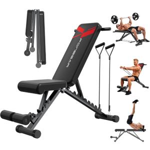 FONBEAR Adjustable Weight Bench, 660LBS Foldable Workout Bench for Full Body Strength Training, Multifunctional Bench Press Incline Decline Bench - Great for Beginners and Professional Use