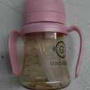 GROSMIMI Spill Proof no Spill Magic Sippy Cup with Straw with Handle for Baby and Toddlers, Customizable, PPSU, BPA Free 6 oz (Pink)