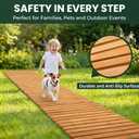 Plow & Hearth 8' Straight Outdoor Wooden Pathway | 17" Wide Rollout Outdoor Garden Walkway | Weather-Resistant Hardwood Cedar Board Walkway Landscape Edging | Decorative Lawn Patio Wedding Party