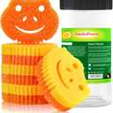 SmilePowo 5 Pack Scrub Sponge, Dual-Sided Temperature Controlled Kitchen Sponge for Dishes, Frog Bulk Sponges Household Cleaning Pads,Multi-Functional Premium Cleaning Sponges