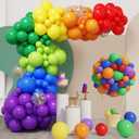 140pcs Rainbow Balloon Arch Kit, Rainbow Balloons of Different Sizes Pack of 18 12 10 5 Inch Party Balloon Kit for Birthday Party or Balloon Arch as Graduation Wedding Baby Shower Party Decorations