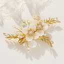 JAKAWIN Gold Hair Clip Gold Flower Wedding Hair Piece Crystal Bridal Hair Accessories for Women