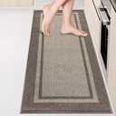 Kitchen Rugs 24" x 70", Non-Slip Machine Washable Kitchen Runner Rugs Floor Mats, Absorbent Comfort Standing Mats for Kitchen, Sink, Laundry and Hallway, Rolled Packaging, Beige & Grayish Brown