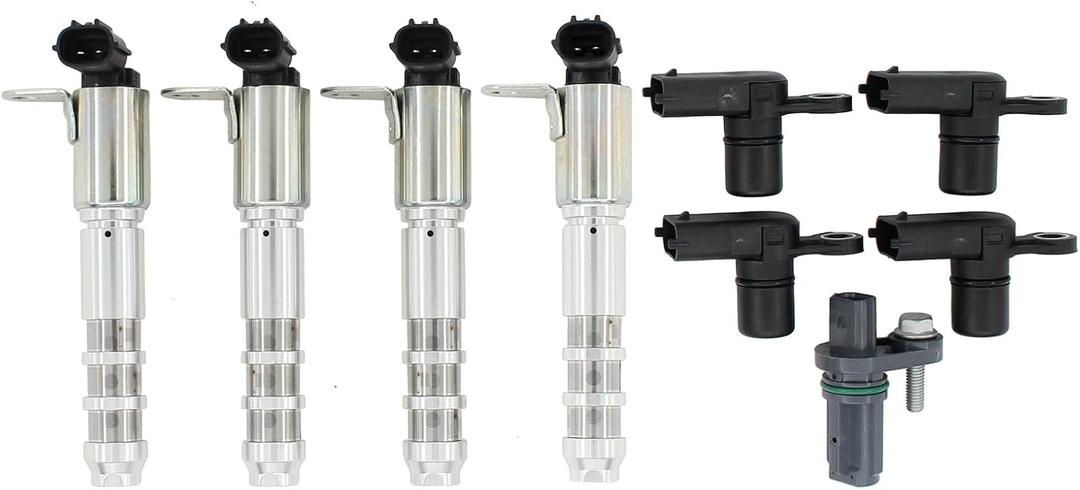 MOTOKU Intake Exhaust Engine Variable Valve Timing (VVT) Solenoid and Camshaft Position Actuator Crankshaft Sensor for Chevy Camaro Impala Equinox Malibu Traverse for GMC Acadia Terrain CTS SRX XTS