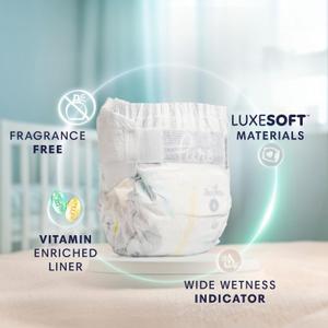 Pampers Pure Baby Diapers, Size 1 (8-14 lbs), 132, Up to 100% Leakproof, Premium Hypoallergenic Soft Diapers