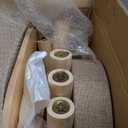 797Audio Modern Wood Cat Tree Tower, 46" Aesthetic Cat Tree with Natural Pine Wood Scratching Posts and Condo for Adult Cats, Solid Rubber Wooden & Linen Cat Tree, Multi-Level Tree for Indoor Cat