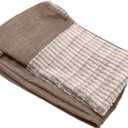 Furhaven Replacement Dog Bed Cover Luxe Faux Fur & Performance Linen Sofa-Style, Machine Washable - Woodsmoke, Medium