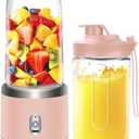 Personal Blender for Shakes & Smoothies, 400ml  2 To-Go Portable Cups & Lids, Easy Clean, High-Speed Mixer for Juices, Kitchen, Baby Food  Powerful Motor, Safe Double Tap (Purple) (Pink)