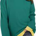 Haloumoning Girls Crewneck Sweatshirts Kids Casual Long Sleeve Loose Tops Fall Comfy Lightweight Pullovers 5-14 Years (7-8 Years, Green)