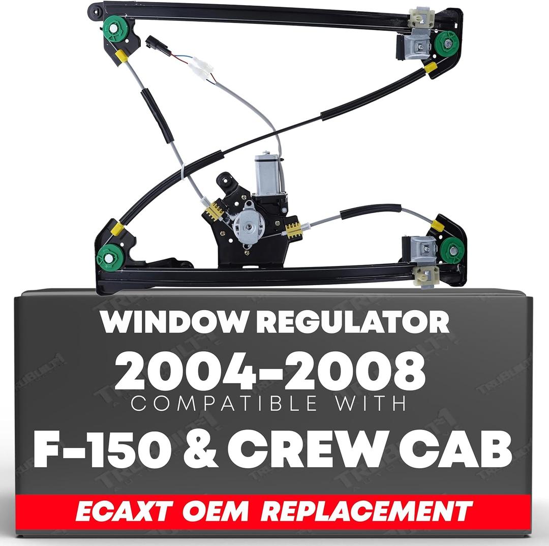 Power Window Regulator w/ Motor Assembly, Front Driver Side - Compatible with 2004-2008 Ford F-150, 04-08 Ford Lobo; 06-08 Lincoln Mark LT - Regular and Crew Cab Models - OEM 4L3Z-1523201CA, 741-428