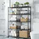 2-Pack 5-Tier Metal Storage Shelves, 18.4"x12.6"x57.4", Black, 18.4W×12.6D×57.4H